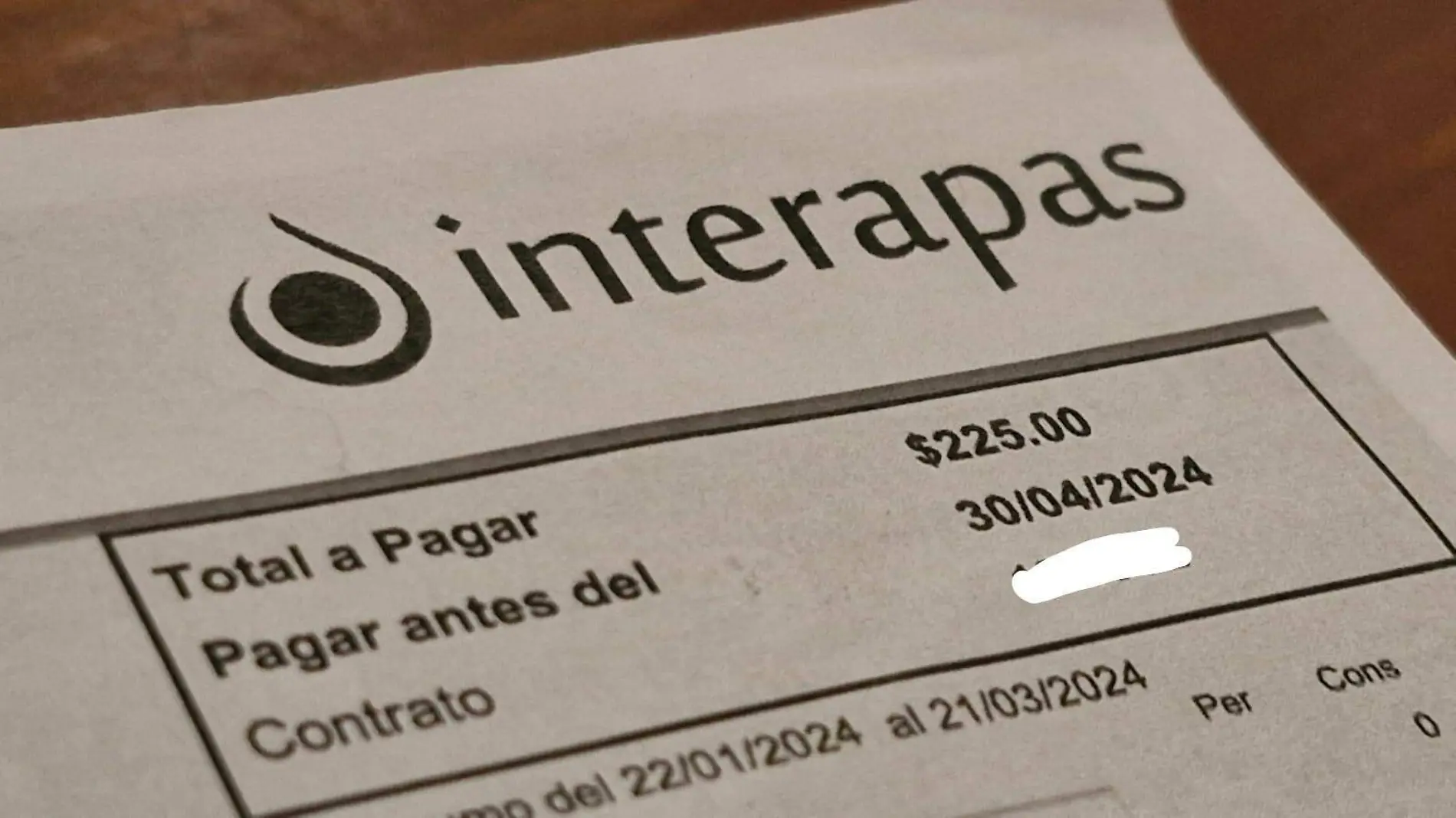 Recibo de Interapas